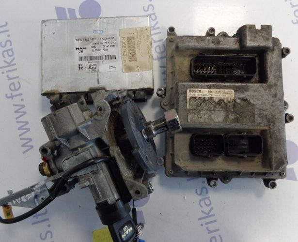 MAN TGA ECU complete set with FFR and ignition with key 0281020055, 81258057040
