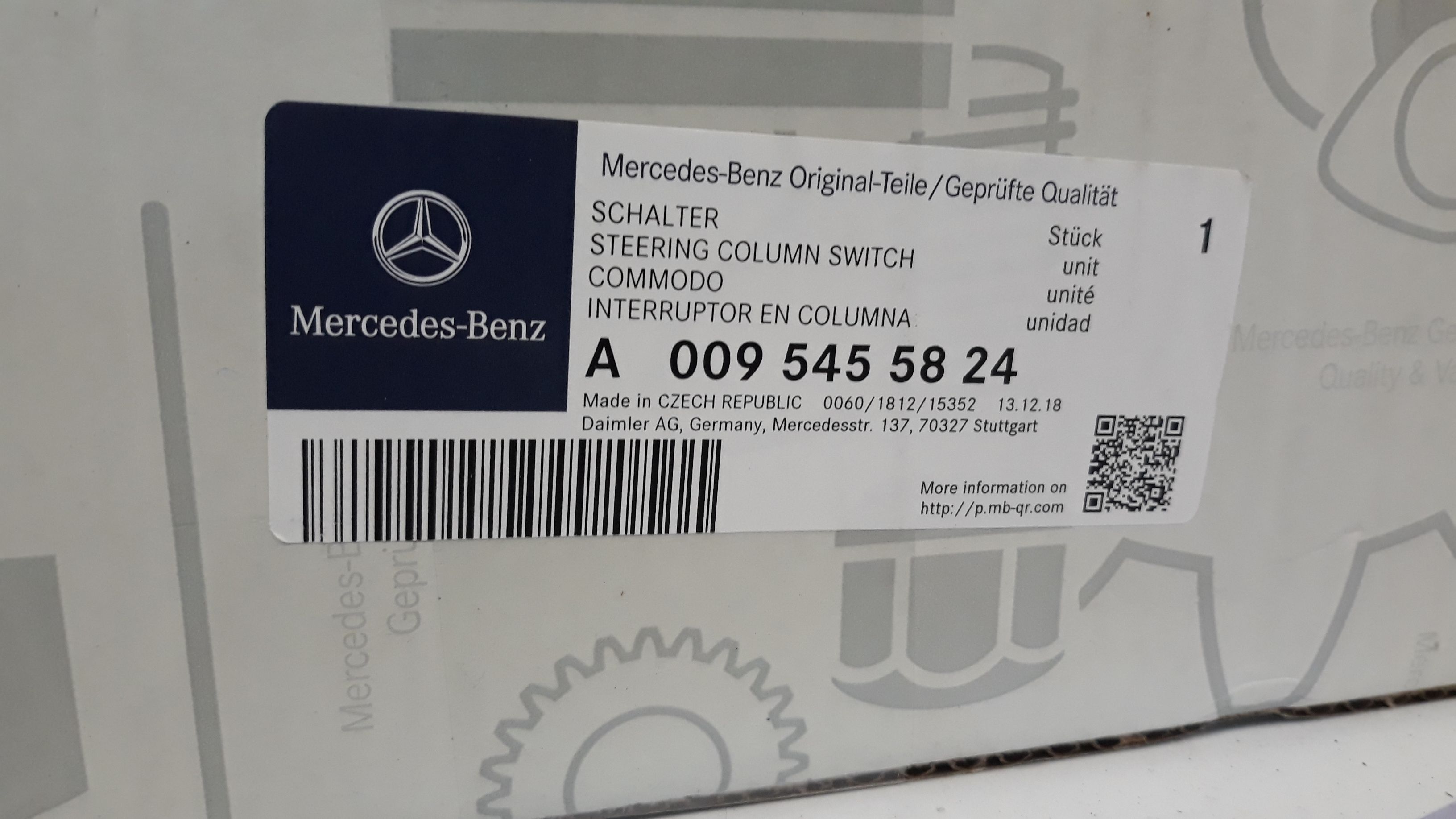 Brand new Mercedes Benz MB steering column switch